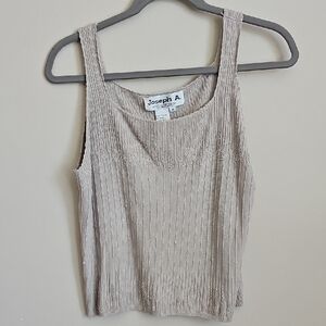 Joseph Cream Ribbed Crop Tank Top